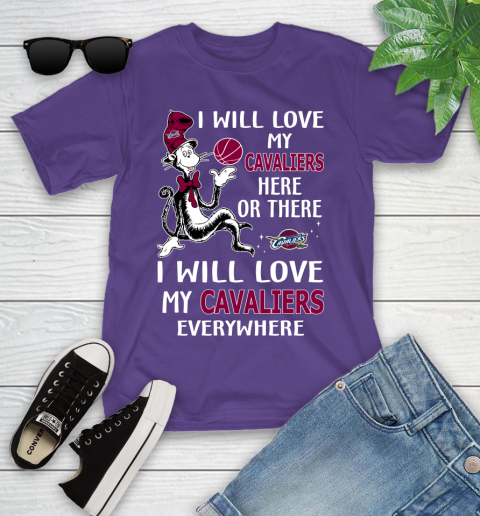 NBA Basketball Cleveland Cavaliers I Will Love My Cavaliers Everywhere Dr Seuss Shirt Youth T-Shirt 3