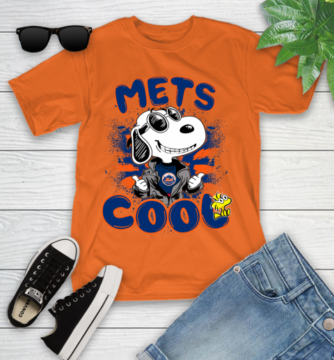 MLB Baseball New York Mets Cool Snoopy Shirt Youth T-Shirt 8