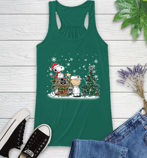 NHL Los Angeles Kings Snoopy Charlie Brown Woodstock Christmas Stanley Cup Hockey Racerback Tank 6