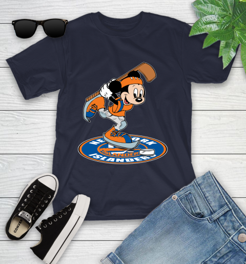 NHL Hockey New York Islanders Cheerful Mickey Disney Shirt Youth T-Shirt 3