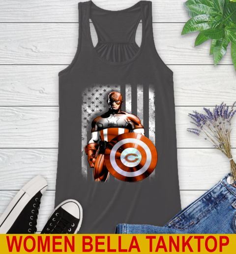 Chicago Bears NFL Football Captain America Marvel Avengers American Flag Shirt Racerback Tank 10