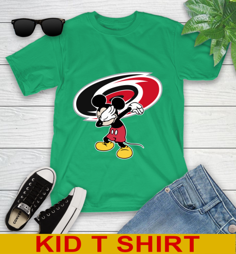 Carolina Hurricanes NHL Hockey Dabbing Mickey Disney Sports Youth T-Shirt 6