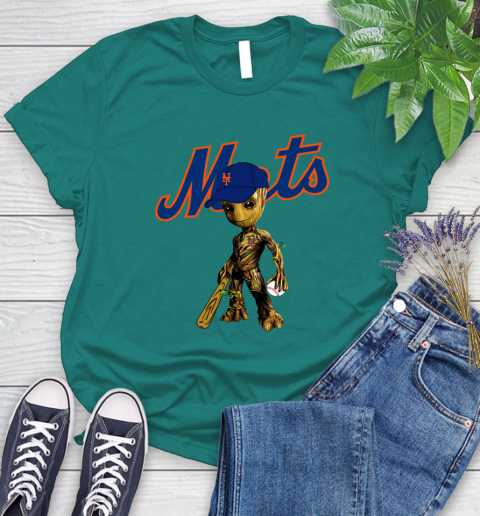 MLB New York Mets Groot Guardians Of The Galaxy Baseball Women's T-Shirt 12