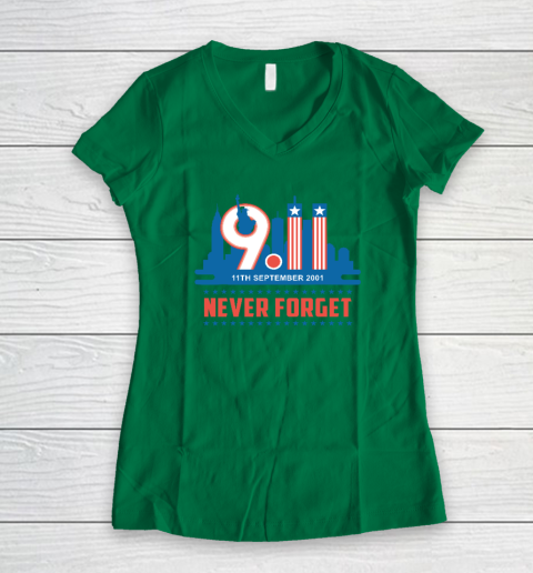 Never Forget September 11 2001 Memorial Day American Women's V-Neck T-Shirt 3