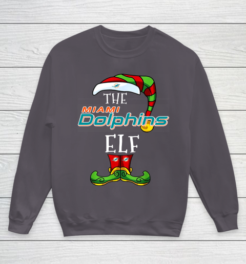 Miami Dolphins Christmas ELF Funny NFL Youth Sweatshirt 5