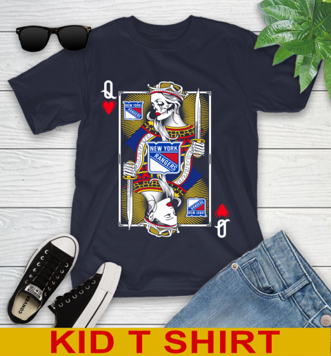 NHL Hockey New York Rangers The Queen Of Hearts Card Shirt Youth T-Shirt 2