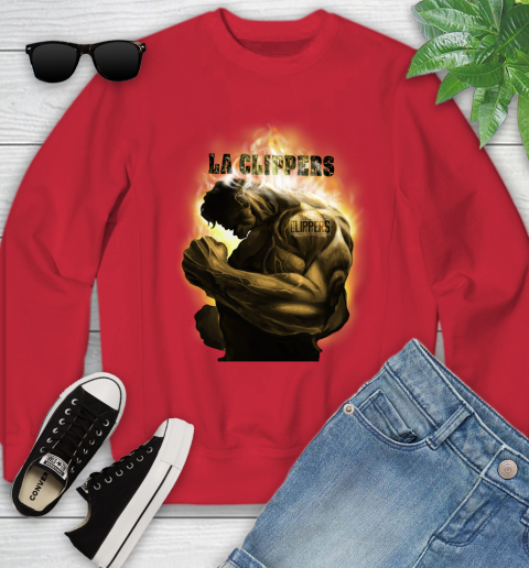 LA Clippers NBA Basketball Hulk Marvel Avengers Sports Youth Sweatshirt 8