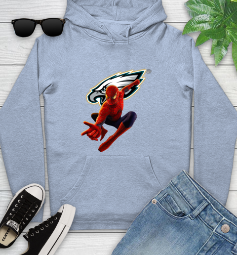 NFL Spider Man Avengers Endgame Football Philadelphia Eagles Youth Hoodie 10