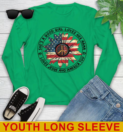 America sunflower she's a good girl loves her mama shirt 105