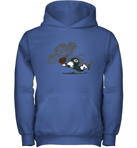 Green Bay Packers Snoopy Plays The Football Game Youth Hoodie