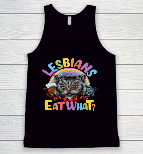 Lesbians Eat What Mug Pussy Cat Funny LGBT Pride Tank Top