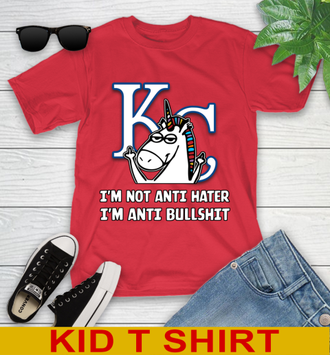 Los Angeles Angels MLB Baseball Unicorn I'm Not Anti Hater I'm Anti Bullshit (2) Youth T-Shirt 10