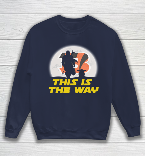 Cincinnati Bengals NFL Football Star Wars Yoda And Mandalorian This Is The Way Sweatshirt 2