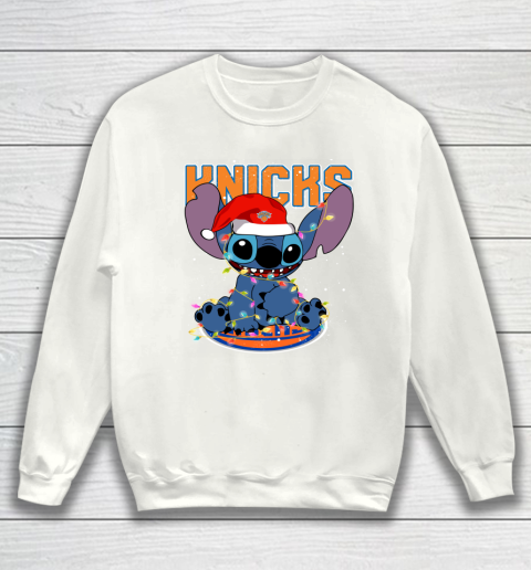 New York Knicks NBA noel stitch Basketball Christmas Sweatshirt