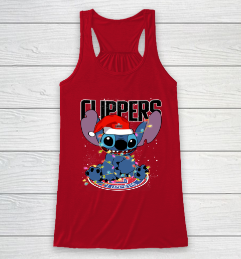 LA Clippers NBA noel stitch Basketball Christmas Racerback Tank 4