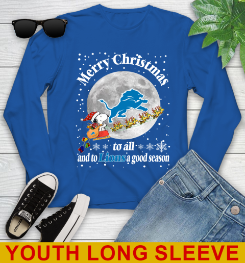 Detroit Lions Merry Christmas To All And To Lions A Good Season NFL Football Sports Youth Long Sleeve 10