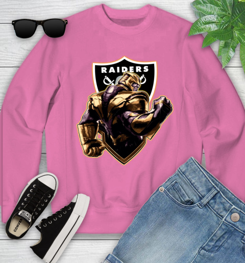 NFL Thanos Avengers Endgame Football Sports Oakland Raiders Youth Sweatshirt 7