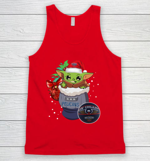 New Orleans Pelicans Christmas Baby Yoda Star Wars Funny Happy NBA Tank Top 6