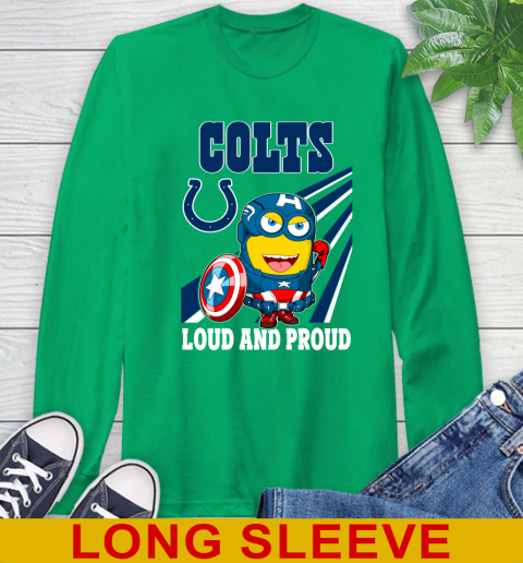 NFL Football Indianapolis Colts Captain America Marvel Avengers Minion Shirt Long Sleeve T-Shirt 9 NFL Football Indianapolis Colts Captain America Marvel Avengers Minion Shirt Long Sleeve T-Shirt - Image 9