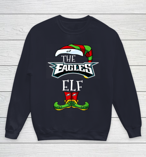 Philadelphia Eagles Christmas ELF Funny NFL Youth Sweatshirt 2