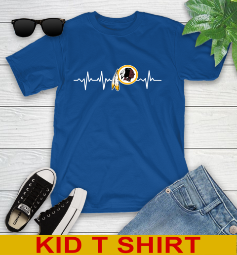 Washington Redskins NFL Football Heart Beat Shirt Youth T-Shirt 10