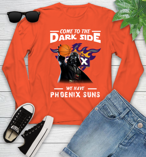 NBA Come To The Dark Side We Have Phoenix Suns Star Wars Darth Vader Basketball Youth Long Sleeve 3