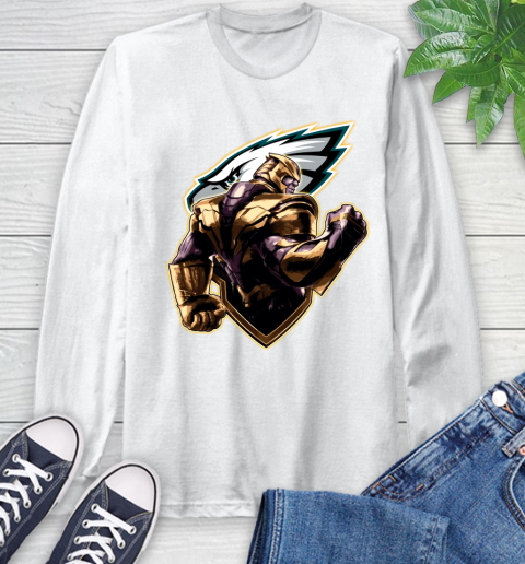 NFL Thanos Avengers Endgame Football Sports Philadelphia Eagles Long Sleeve T-Shirt
