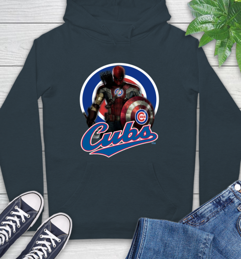 MLB Captain America Thor Spider Man Hawkeye Avengers Endgame Baseball Chicago Cubs Hoodie 7
