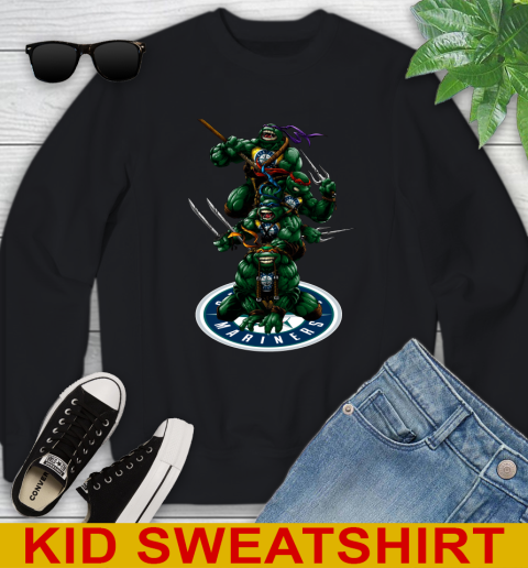 MLB Baseball Seattle Mariners Teenage Mutant Ninja Turtles Shirt Youth Sweatshirt 2