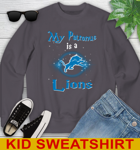 NFL Football Harry Potter My Patronus Is A Detroit Lions Youth Sweatshirt 5