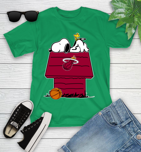 Miami Heat NBA Basketball Snoopy Woodstock The Peanuts Movie Youth T-Shirt 6