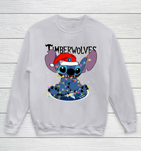 Minnesota Timberwolves NBA noel stitch Basketball Christmas Youth Sweatshirt 2
