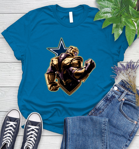 NFL Thanos Avengers Endgame Football Sports Dallas Cowboys Women's T-Shirt 7