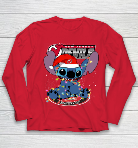 New Jersey Devils NHL Hockey noel stitch Christmas Youth Long Sleeve 7