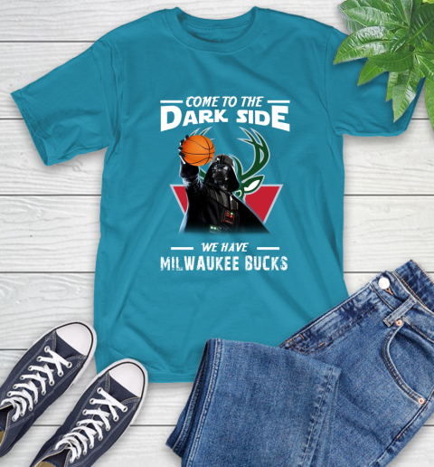 NBA Come To The Dark Side We Have Milwaukee Bucks Star Wars Darth Vader Basketball T-Shirt 9