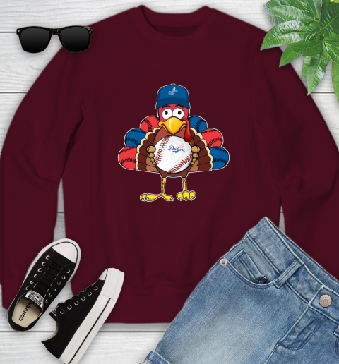 Los Angeles Dodgers Turkey thanksgiving Youth Sweatshirt 5