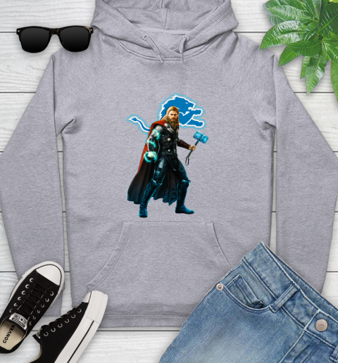 NFL Thor Avengers Endgame Football Detroit Lions Youth Hoodie 6