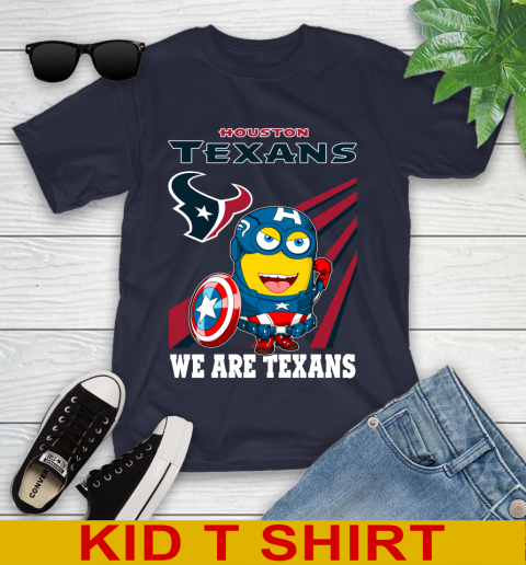 NFL Football Houston Texans Captain America Marvel Avengers Minion Shirt Youth T-Shirt 2