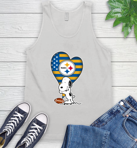 Pittsburgh Steelers NFL Football The Peanuts Movie Adorable Snoopy Tank Top