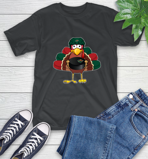 Minnesota Wild Turkey Thanksgiving Day T-Shirt 2