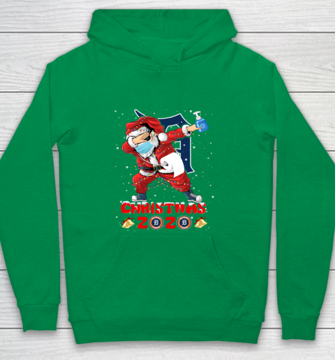 Detroit Tigers Funny Santa Claus Dabbing Christmas 2020 MLB Youth Hoodie 4