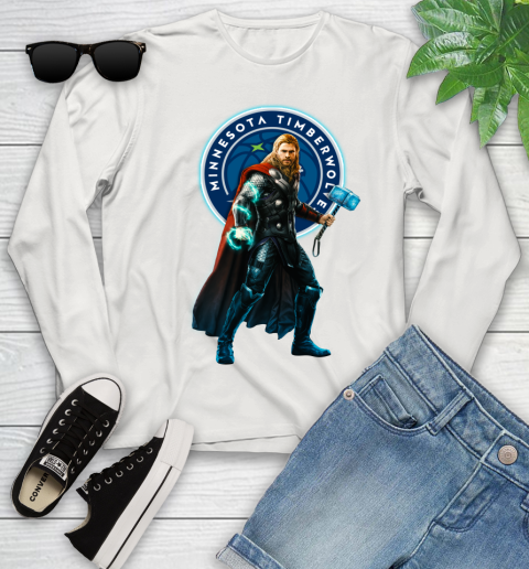 NBA Thor Avengers Endgame Basketball Minnesota Timberwolves Youth Long Sleeve 12