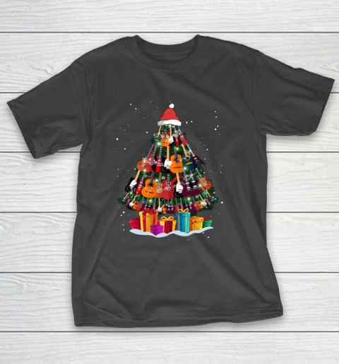 Guitar Christmas Tree Shirt Funny Xmas Gifts Guitar Players T-Shirt
