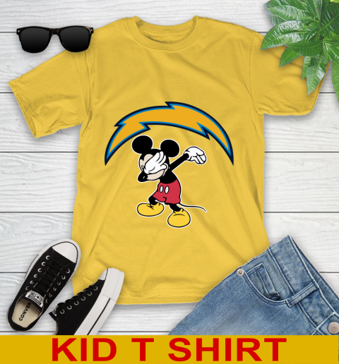 San Diego Chargers NFL Football Dabbing Mickey Disney Sports Youth T-Shirt 8