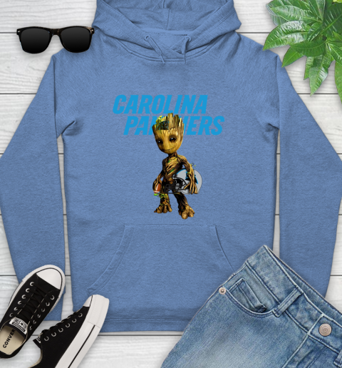 Carolina Panthers NFL Football Groot Marvel Guardians Of The Galaxy Youth Hoodie 12