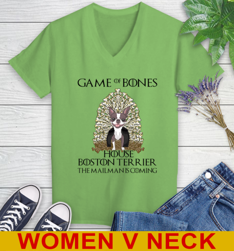 Game of bones house boston terrier dog the mailman is coming tshirt 67