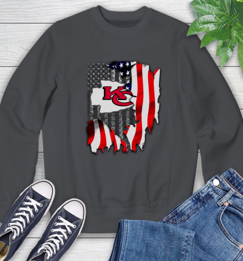 Kansas City Chiefs NFL Football American Flag Sweatshirt 6