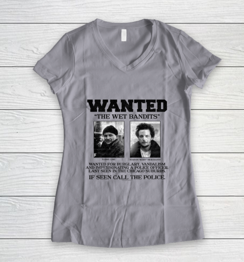 Home Alone Wanted The Wet Bandits Women's V-Neck T-Shirt 2