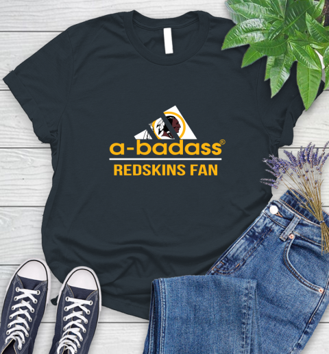 NFL A Badass Washington Redskins Fan Adidas Football Sports Women's T-Shirt 8