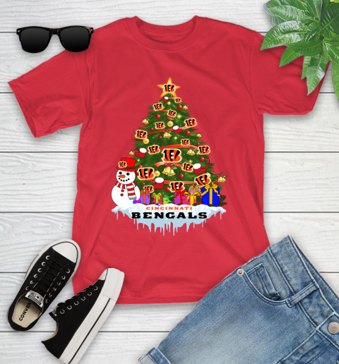Cincinnati Bengals Merry Christmas NFL Football Sports Youth T-Shirt 10